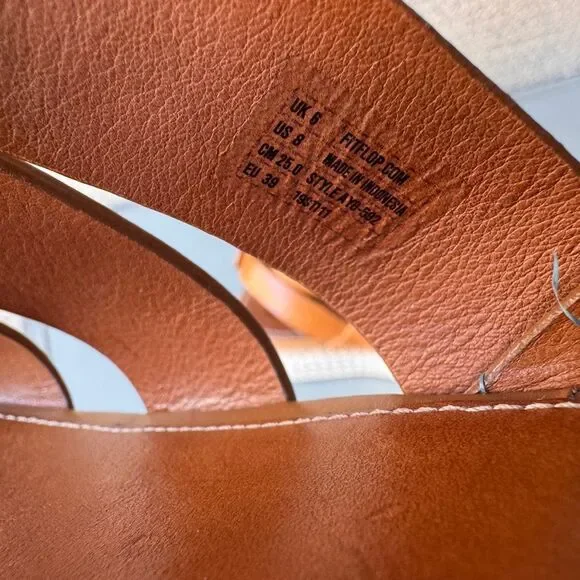 FitFlop Eloise Wedge Sandals Womens Size 8 Tan Platform Espadrille Strappy Shoes - Picture 11 of 16